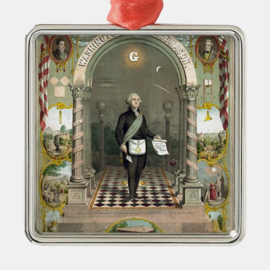 フリーメーソンとしてのジョージ・ワシントン メタルオーナメント (正面)