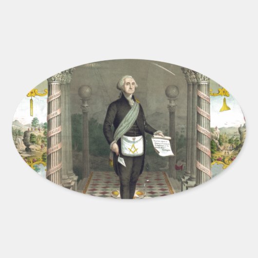 フリーメーソンとしてのジョージ・ワシントン 楕円形シール (正面)