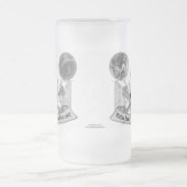 フリーメーソンのどくろ印 フロストグラスビールジョッキ (中央)