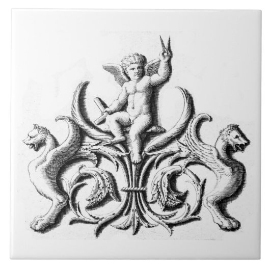 フリーメーソンのオランダの青いタイルの18世紀 タイル (正面)