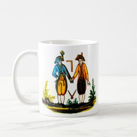 フリーメーソンのオランダの青いマグの18世紀 コーヒーマグカップ (左)