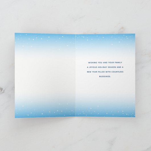 フリーメーソンのクリスマスカード|海軍金ゴールドの休日のリース シーズンカード (内部)