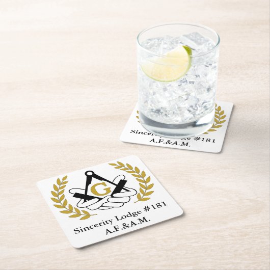 フリーメーソンのコースター スクエアペーパーコースター (インサイチュ)