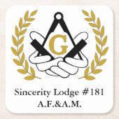 フリーメーソンのコースター スクエアペーパーコースター (正面)