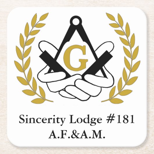 フリーメーソンのコースター スクエアペーパーコースター (正面)