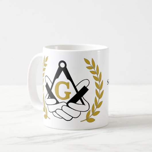 フリーメーソンのコーヒー・マグ コーヒーマグカップ (正面左)