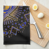 フリーメーソンのシンボルスクエアとコンパス キッチンタオル (四つ折り)