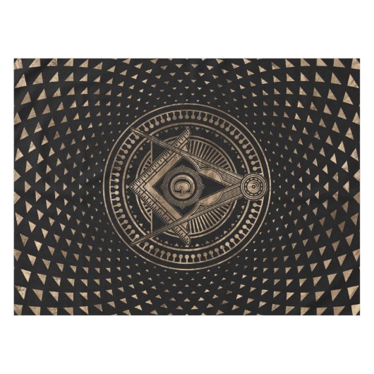 フリーメーソンのシンボルスクエアとコンパス テーブルクロス (正面(横))