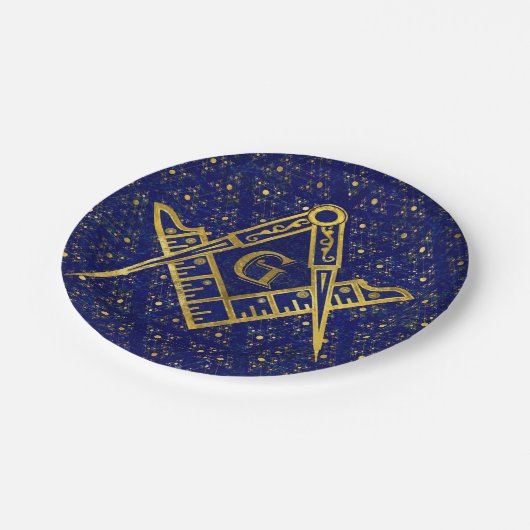 フリーメーソンのシンボルスクエアとコンパス ペーパープレート (アングル)