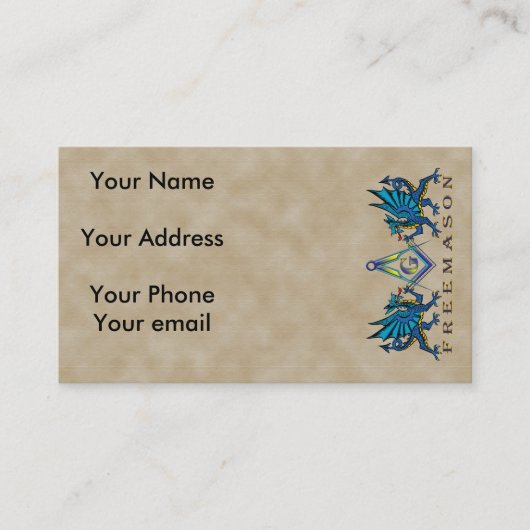 フリーメーソンのドラゴンの名刺 名刺 (正面)