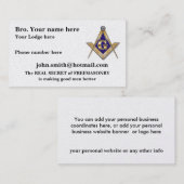 フリーメーソンのロッジを個人化して下さい 名刺 (正面/裏面)