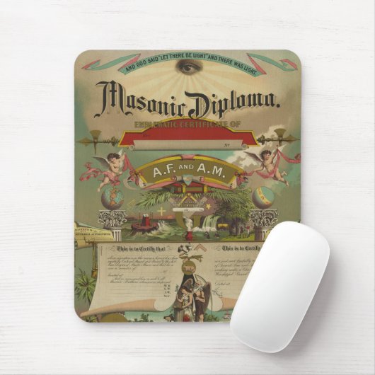 フリーメーソンの免状のフリーメーソン会員のフリーメーソン1891年 マウスパッド (マウス)