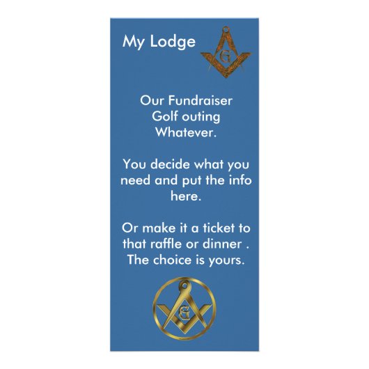 フリーメーソンの募金活動 ラックカード (正面)