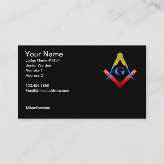 フリーメーソンの名刺2 名刺 (正面)