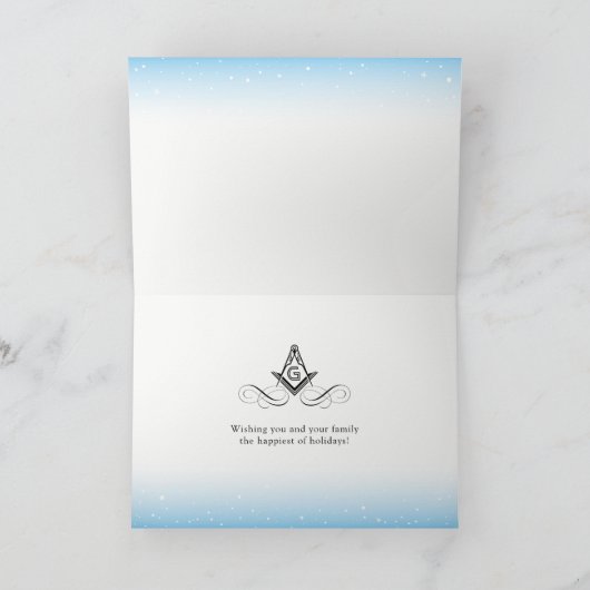 フリーメーソンの幸せな休日のクリスマスカード|のフリーメーソン会員 シーズンカード (内部)