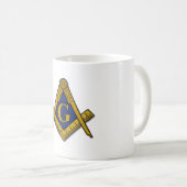 フリーメーソンの正方形およびコンパス コーヒーマグカップ (正面右)