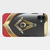 フリーメーソンの正方形およびコンパス Case-Mate iPhoneケース (裏面(横))
