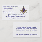 フリーメーソンの父の日を個人化して下さい 名刺 (正面/裏面)