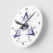 フリーメーソンの目の三時計 ラウンド壁時計 (傾斜)