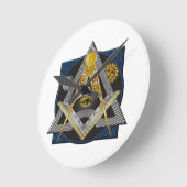 フリーメーソンの紋章 ラウンド壁時計 (傾斜)