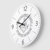 フリーメーソンの紋章 ラージ壁時計 (傾斜)
