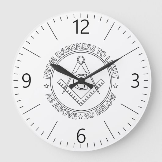 フリーメーソンの紋章 ラージ壁時計 (正面)
