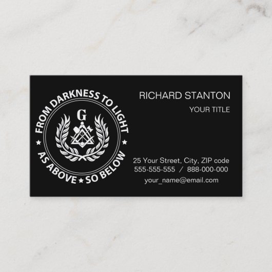 フリーメーソンの紋章 名刺 (正面)