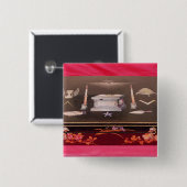 フリーメーソンの記号を用いる小さい木の場合、 缶バッジ (正面&裏面)