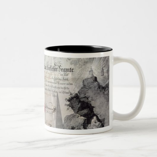 フリーメーソンの証明書1785年 ツートーンマグカップ (右)