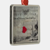 フリーメーソンの証明書1785年 メタルオーナメント (右)