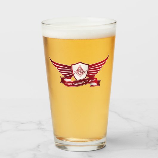 フリーメーソンの象徴と盾 タンブラーグラス (ドリンク正面)