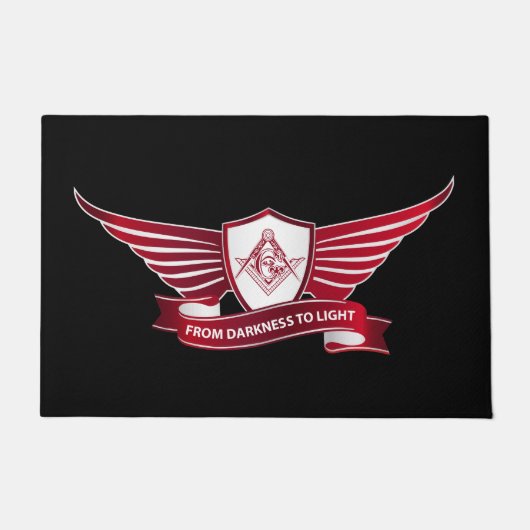 フリーメーソンの象徴と盾 ドアマット (正面)