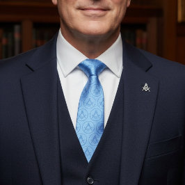 フリーメーソンアイコンパターユニークンギフトブルーロッジ ネクタイ