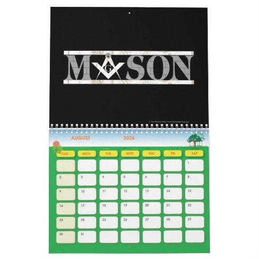 フリーメーソンカレンダー カレンダー (8月 2026)