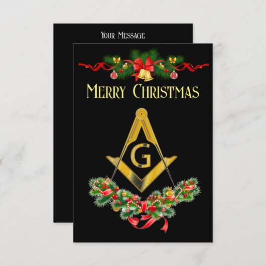 フリーメーソンクリスマスカード 案内状 (正面/裏面)