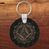 フリーメーソンシンボルスクエアとコンパス キーホルダー (正面)