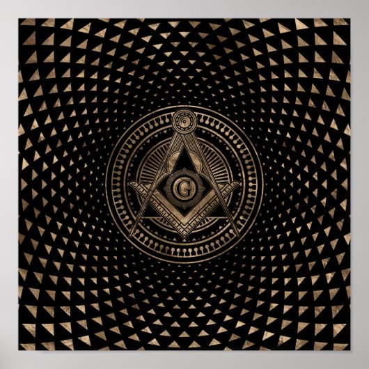 フリーメーソンシンボルスクエアとコンパス ポスター (正面)