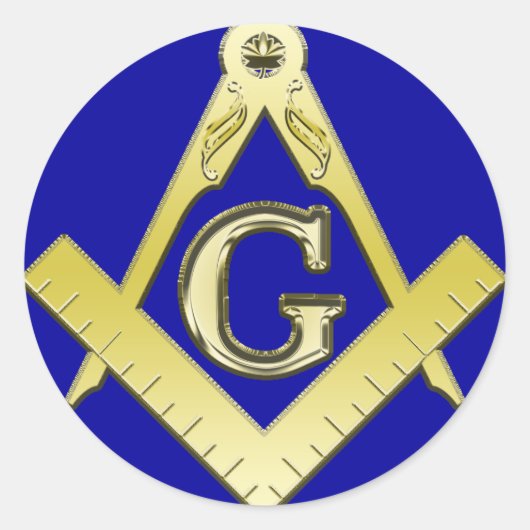 フリーメーソンシンボルステッカー ラウンドシール (正面)