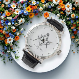 フリーメーソンスクエアとコンパスチャリティマソニックウォッチ 腕時計