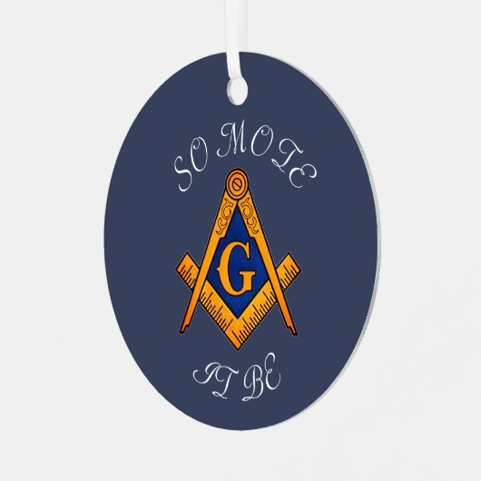 フリーメーソンスクエアとコンパスチャリティマソニック メタルオーナメント (正面左)