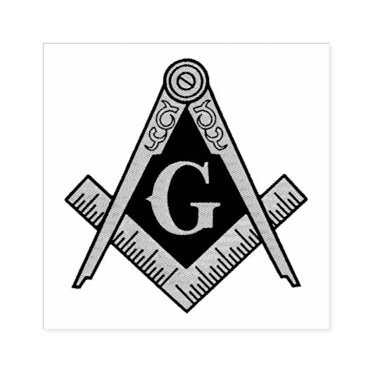 フリーメーソンスクエアとコンパスマソニック ラバースタンプ (インプリント)