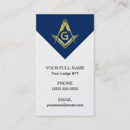 フリーメーソンビジネスカードMasonic Blue Navy金ゴールド 名刺