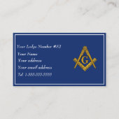 フリーメーソンフリーメーソンシンボルマソニックブルー 名刺 (正面)