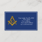 フリーメーソンフリーメーソンシンボルマソニックブルー 名刺 (正面)