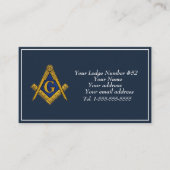 フリーメーソンフリーメーソンシンボルマソニックブルー 名刺 (正面)