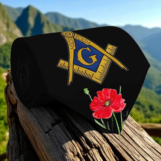 フリーメーソンポピー水カラーマソニック ネクタイ