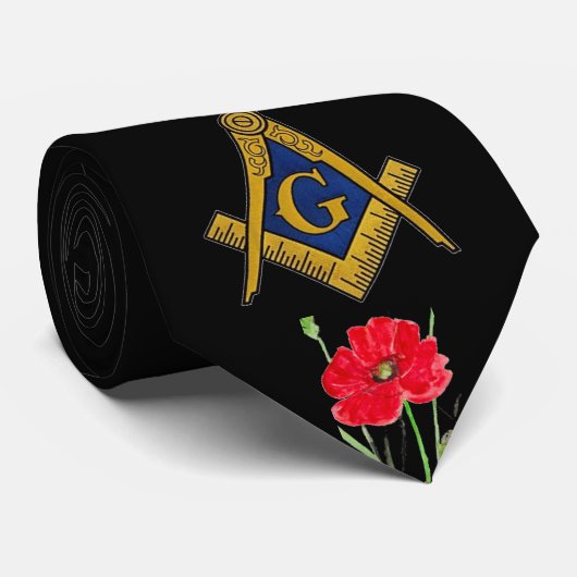 フリーメーソンポピー水カラーマソニック ネクタイ (ロール)