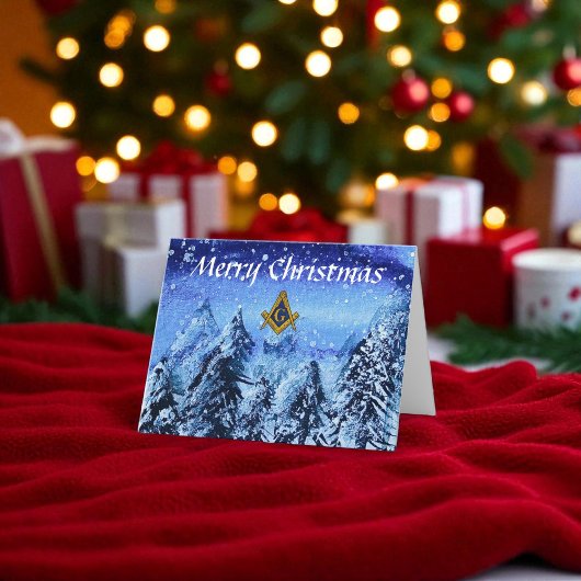 フリーメーソンマソニックスクエアとコンパスクリスマス サンキューカード