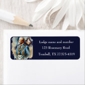 フリーメーソンマソニックスクエアとコンパスネイビーブルー ラベル (インサイチュ)