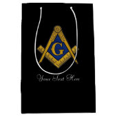 フリーメーソンマソニックスクエアとコンパスフリーメーソン ミディアムペーパーバッグ (正面)